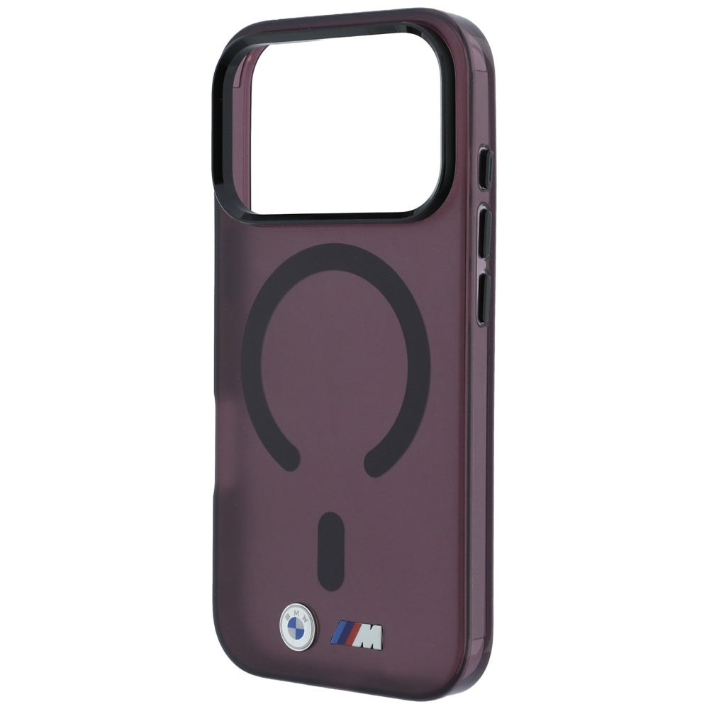 BMW M IML Frosted Metal Logo &amp; Trims MagSafe Case for iPhone 17 Pro Max / 18 Pro Max - Burgundy_5
