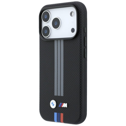 BMW M Quadrille Kevlar Anthracite &amp; Tricolor Print Lines MagSafe Case for iPhone 17 Pro / 18 Pro - Black_1