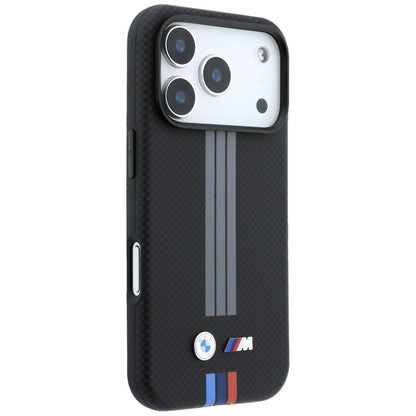 BMW M Quadrille Kevlar Anthracite &amp; Tricolor Print Lines MagSafe Case for iPhone 17 Pro / 18 Pro - Black_3