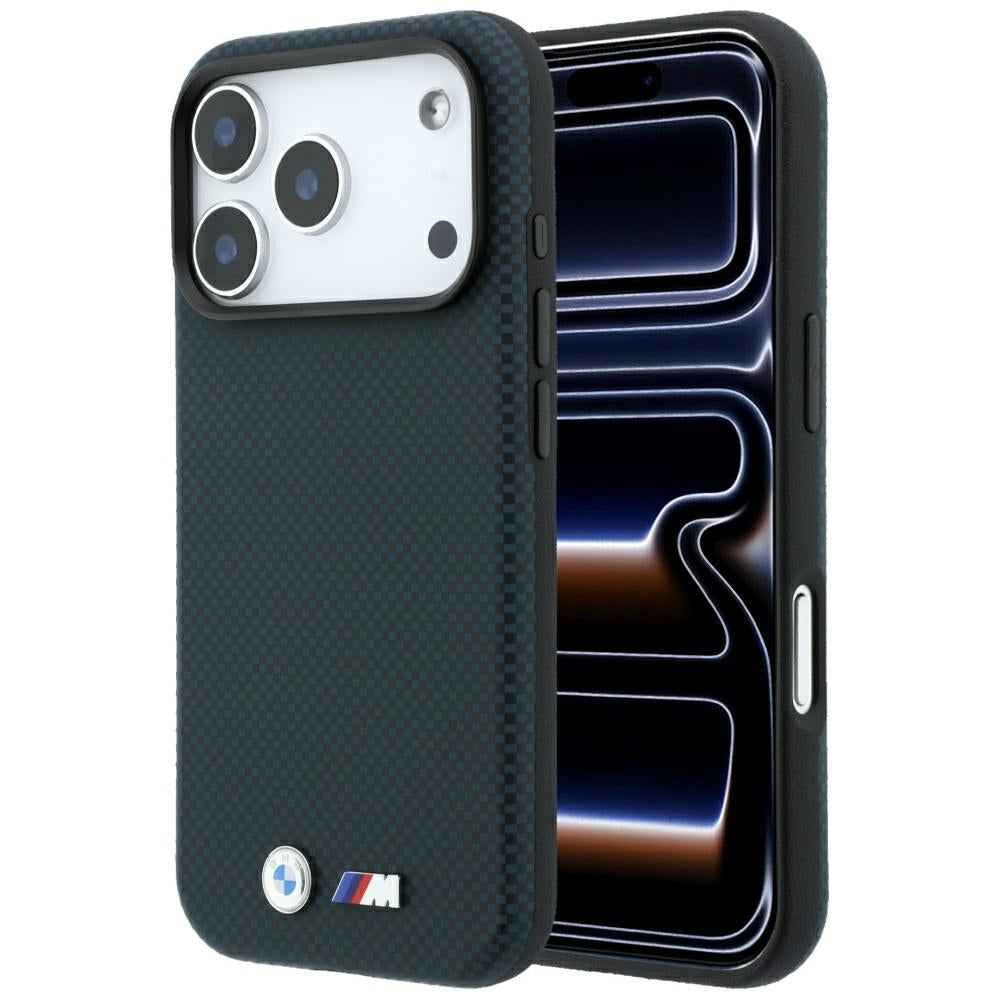 BMW M Quadrille Kevlar Metal Logo MagSafe Case for iPhone 17 Pro / 18 Pro - Navy Blue_0