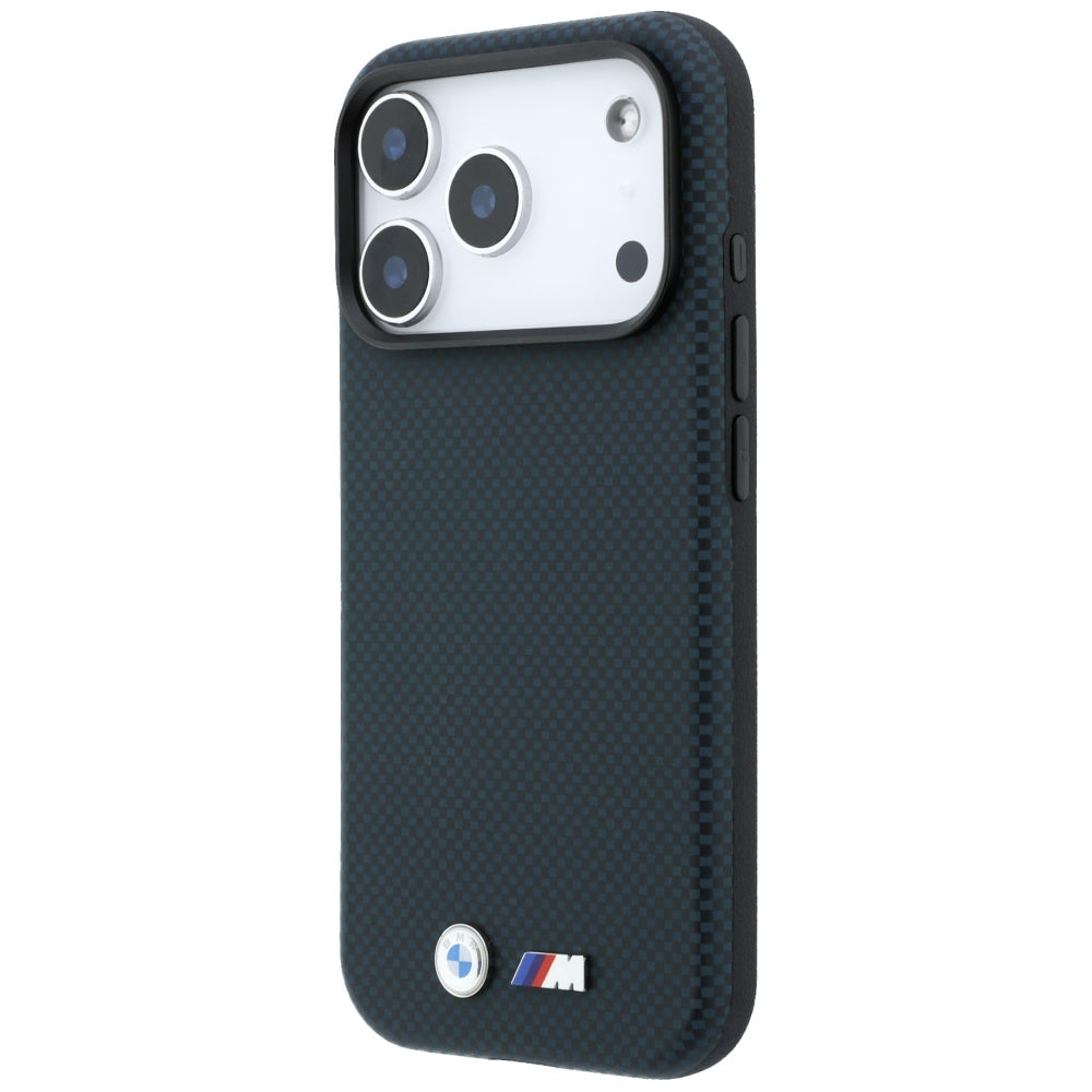 BMW M Quadrille Kevlar Metal Logo MagSafe Case for iPhone 17 Pro / 18 Pro - Navy Blue_1