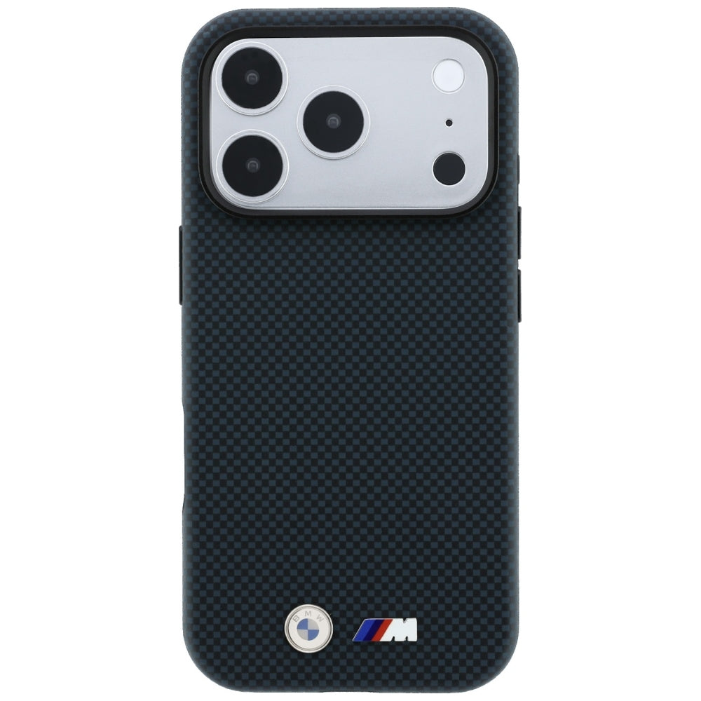 BMW M Quadrille Kevlar Metal Logo MagSafe Case for iPhone 17 Pro / 18 Pro - Navy Blue_2