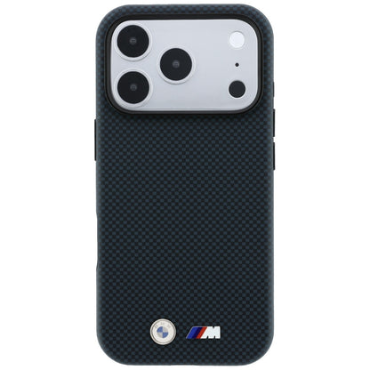 BMW M Quadrille Kevlar Metal Logo MagSafe Case for iPhone 17 Pro / 18 Pro - Navy Blue_2