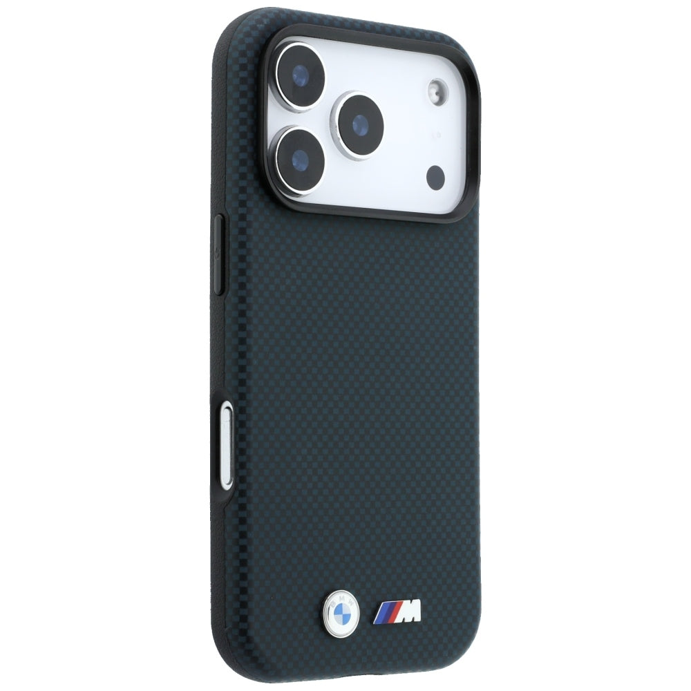 BMW M Quadrille Kevlar Metal Logo MagSafe Case for iPhone 17 Pro / 18 Pro - Navy Blue_3