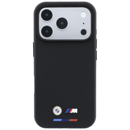BMW M Quadrille Kevlar Tricolor &amp; Metal Logo MagSafe Case for iPhone 17 Pro Max / 18 Pro Max - Black_2