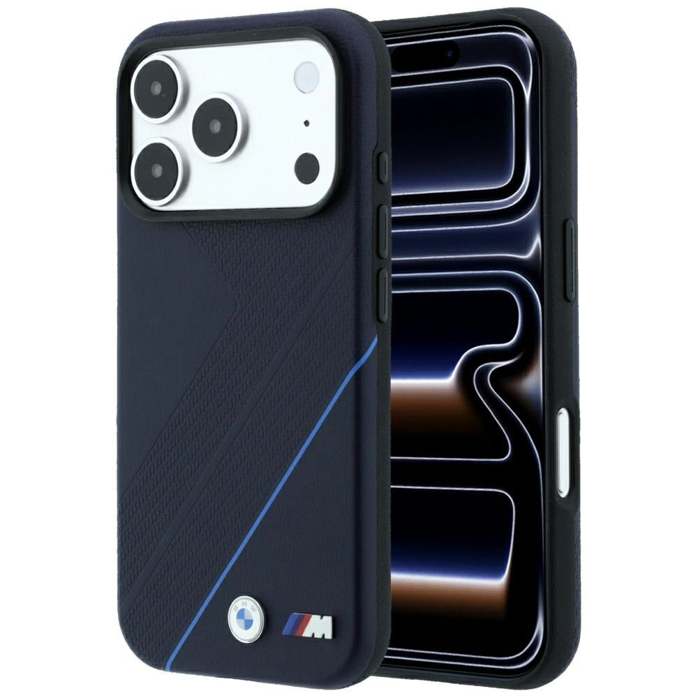 BMW M Tire Track Blue Line MagSafe Case for iPhone 17 Pro Max / 18 Pro Max - Navy Blue_0