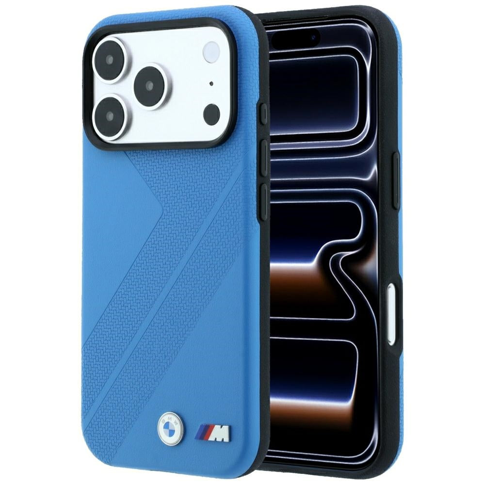BMW M Tire Track Metal Logo MagSafe Case for iPhone 17 Pro / 18 Pro - Blue_0
