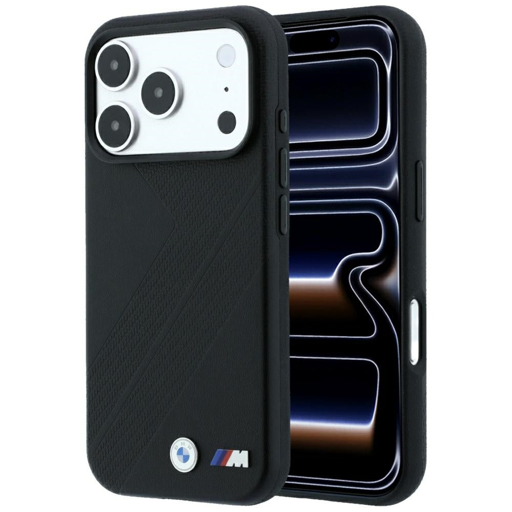BMW M Tire Track Metal Logo MagSafe Case for iPhone 17 Pro Max / 18 Pro Max - Black_0