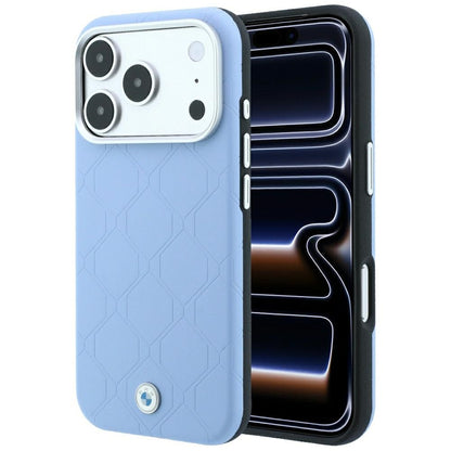 BMW Sign Deboss Quilted Metal Logo MagSafe Case for iPhone 17 Pro / 18 Pro - Blue_0