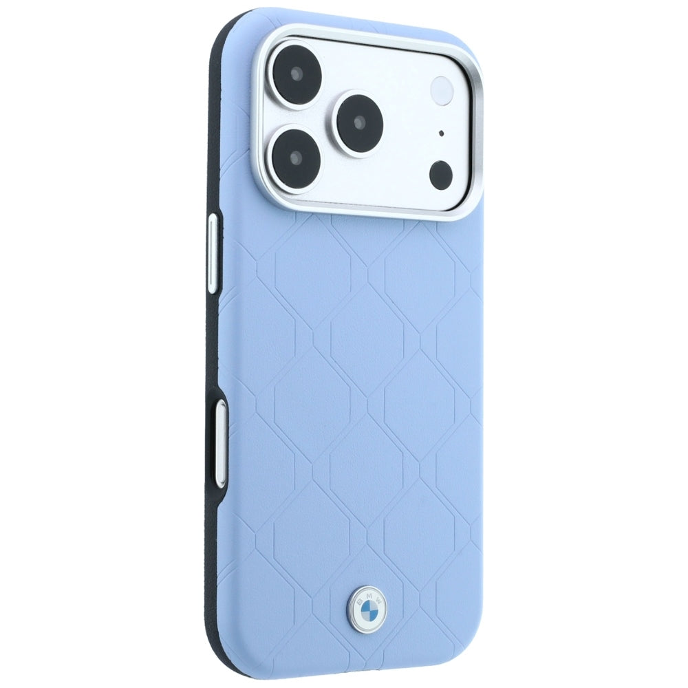 BMW Sign Deboss Quilted Metal Logo MagSafe Case for iPhone 17 Pro / 18 Pro - Blue_3