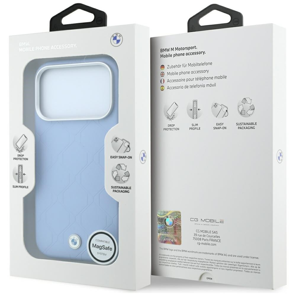 BMW Sign Deboss Quilted Metal Logo MagSafe Case for iPhone 17 Pro / 18 Pro - Blue_7