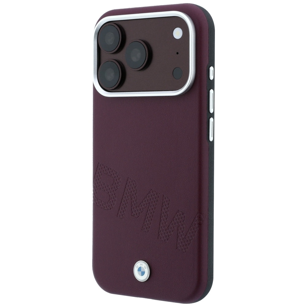 BMW Sign Inclined Deboss Letters MagSafe case for iPhone 17 Pro / 18 Pro - burgundy_1