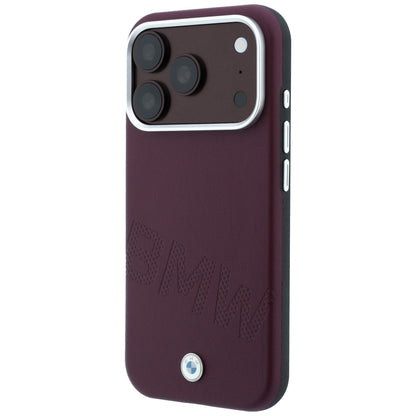 BMW Sign Inclined Deboss Letters MagSafe case for iPhone 17 Pro / 18 Pro - burgundy_1