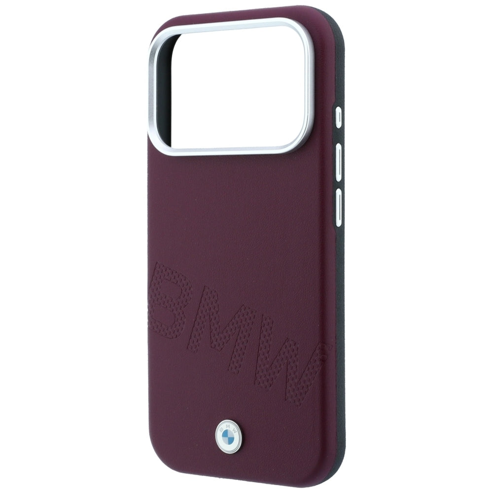 BMW Sign Inclined Deboss Letters MagSafe case for iPhone 17 Pro / 18 Pro - burgundy_5