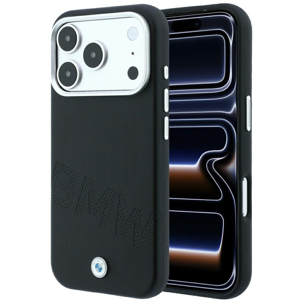 BMW Sign Inclined Deboss Letters MagSafe Case for iPhone 17 Pro / 18 Pro - Black_0