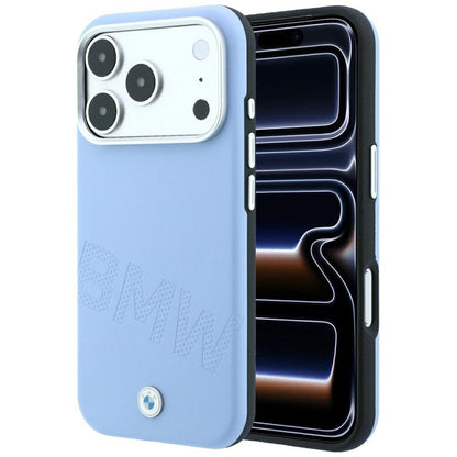 BMW Sign Inclined Deboss Letters MagSafe Case for iPhone 17 Pro / 18 Pro - Blue_0