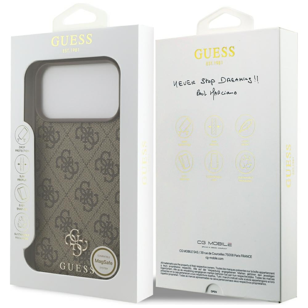 Guess 4G Small Classic Logo MagSafe Case for iPhone 17 Pro Max / 18 Pro Max - Brown_7