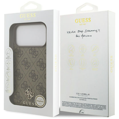 Guess 4G Small Classic Logo MagSafe Case for iPhone 17 Pro Max / 18 Pro Max - Brown_7