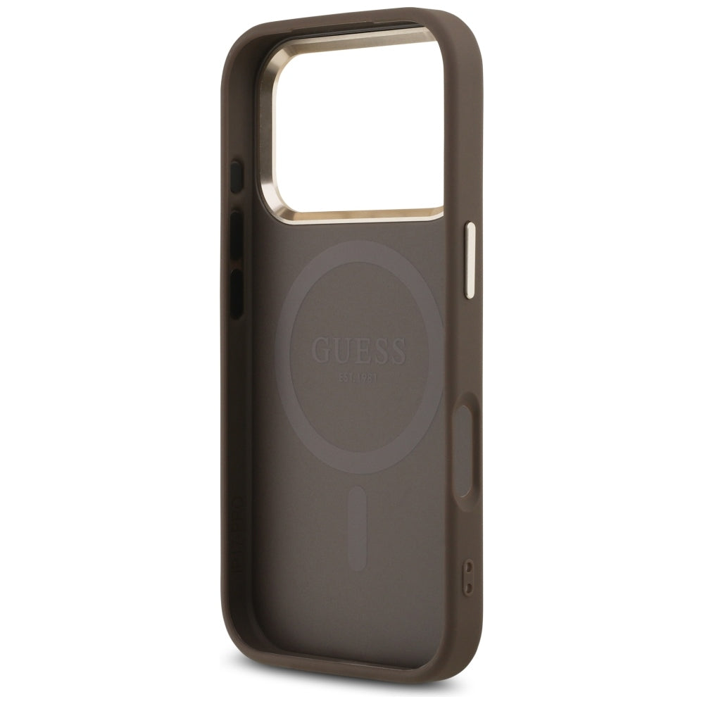Guess 4G Triangle Logo MagSafe Case for iPhone 17 Pro / 18 Pro - Brown_6