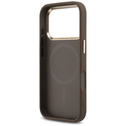 Guess 4G Triangle Logo MagSafe Case for iPhone 17 Pro / 18 Pro - Brown_6