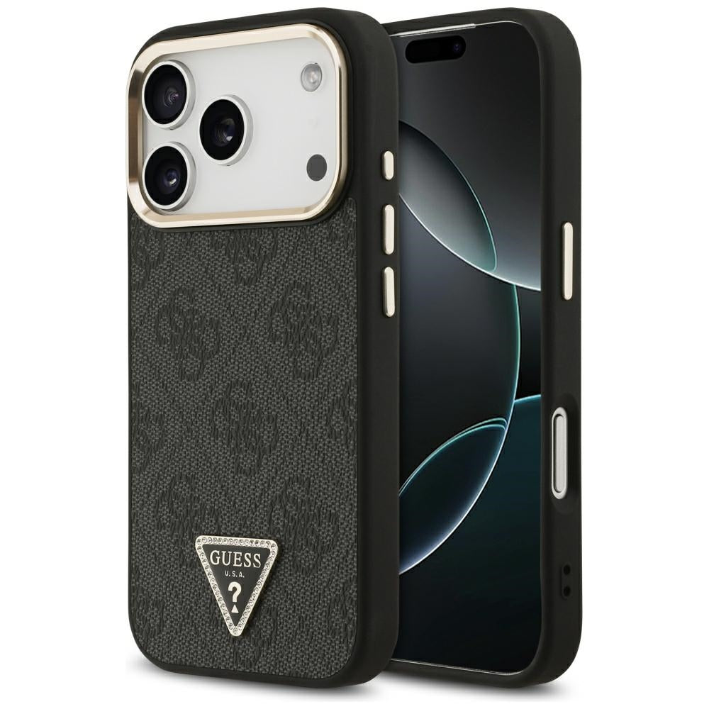 Guess 4G Triangle Logo MagSafe Case for iPhone 17 Pro / 18 Pro - Black and Gold_0