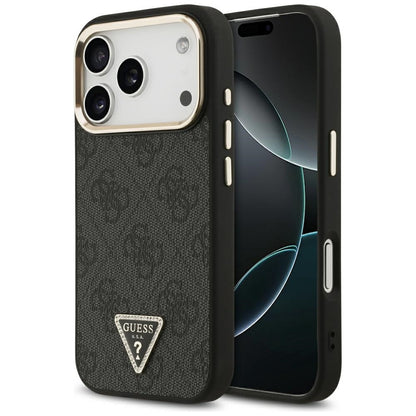 Guess 4G Triangle Logo MagSafe Case for iPhone 17 Pro / 18 Pro - Black and Gold_0