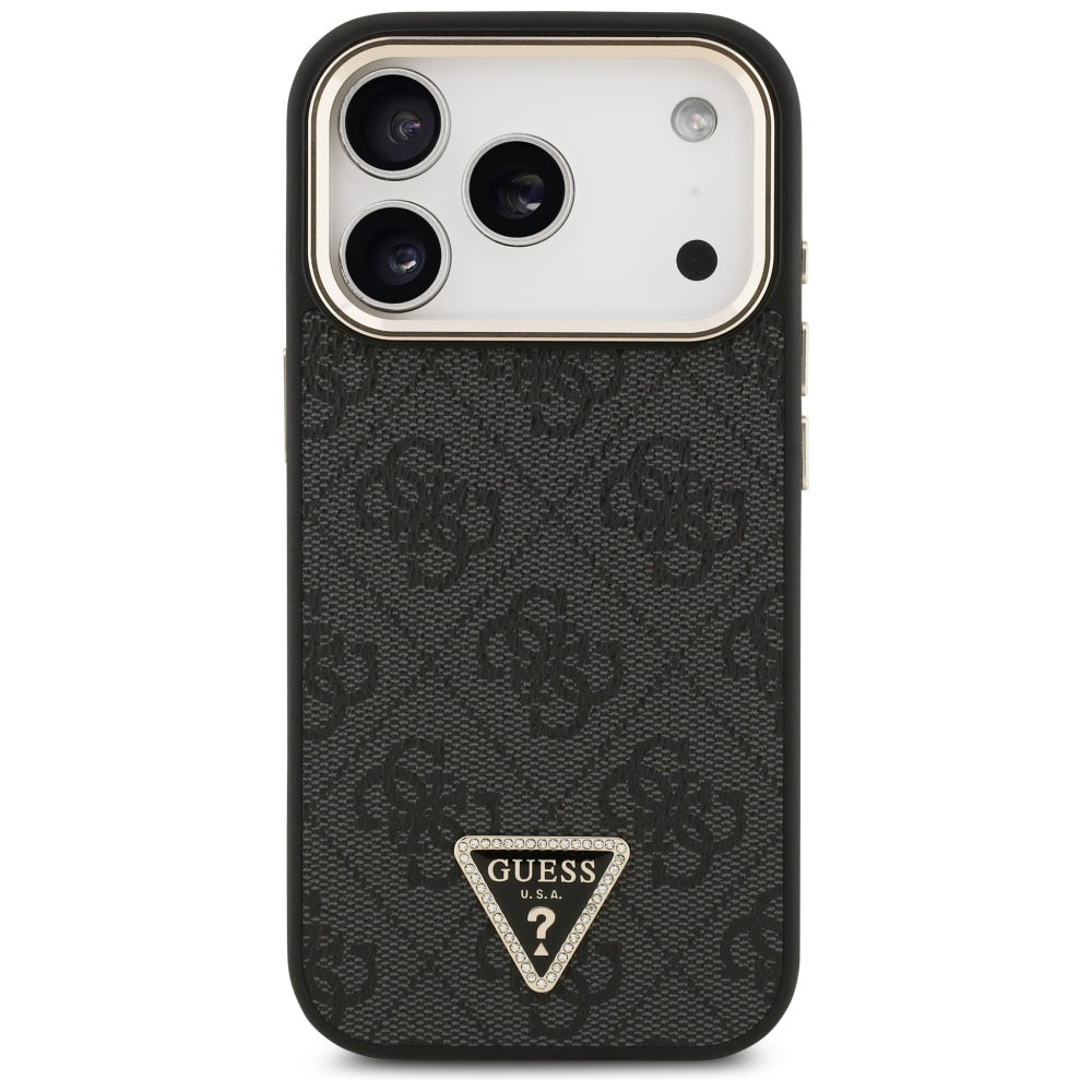 Guess 4G Triangle Logo MagSafe Case for iPhone 17 Pro / 18 Pro - Black and Gold_2