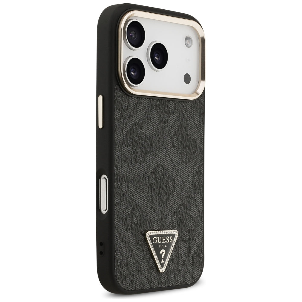 Guess 4G Triangle Logo MagSafe Case for iPhone 17 Pro / 18 Pro - Black and Gold_3