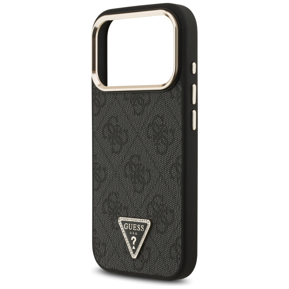 Guess 4G Triangle Logo MagSafe Case for iPhone 17 Pro / 18 Pro - Black and Gold_5