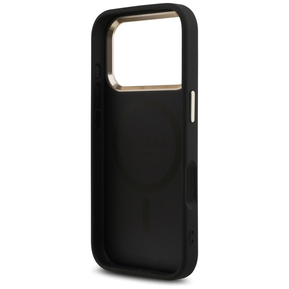 Guess 4G Triangle Logo MagSafe Case for iPhone 17 Pro / 18 Pro - Black and Gold_6