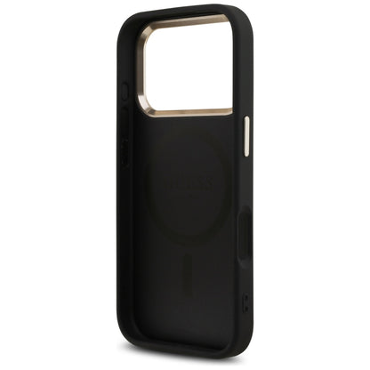 Guess 4G Triangle Logo MagSafe Case for iPhone 17 Pro / 18 Pro - Black and Gold_6