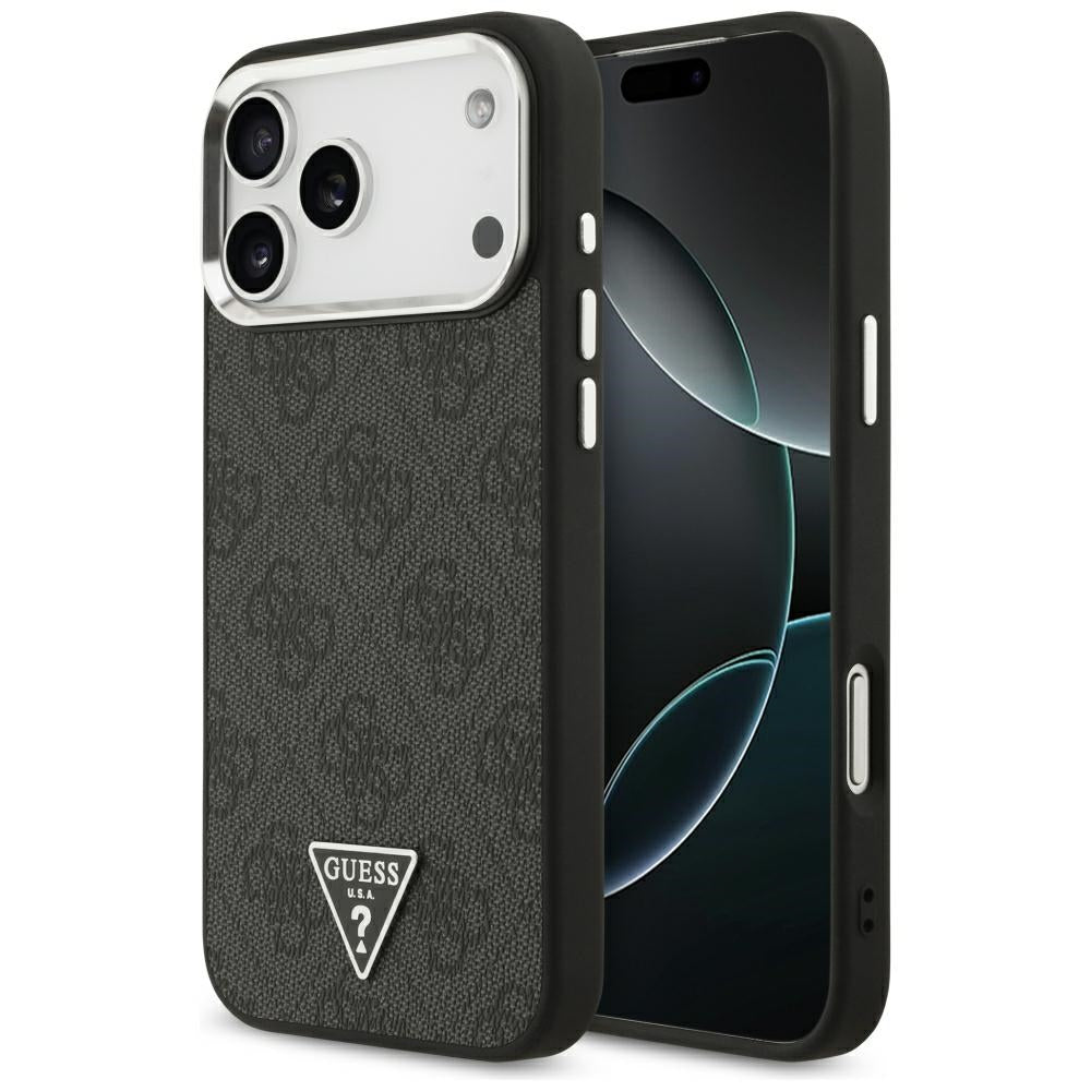Guess 4G Triangle Logo MagSafe Case for iPhone 17 Pro Max / 18 Pro Max - Black &amp; Silver_0