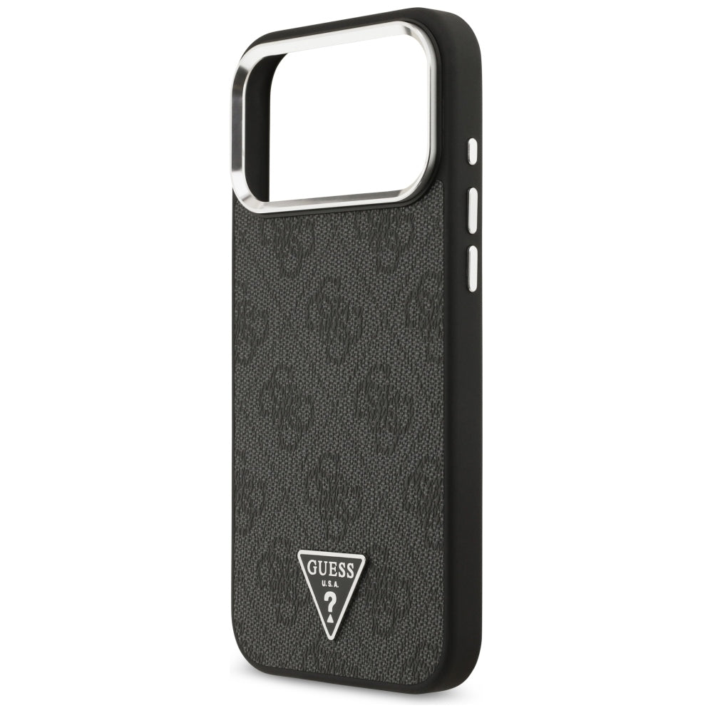 Guess 4G Triangle Logo MagSafe Case for iPhone 17 Pro Max / 18 Pro Max - Black &amp; Silver_5