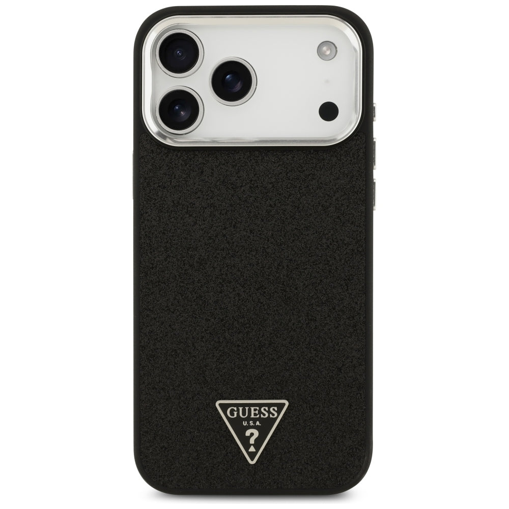 Guess Glitter Triangle Logo MagSafe Case for iPhone 17 Pro Max / 18 Pro Max - Black_2