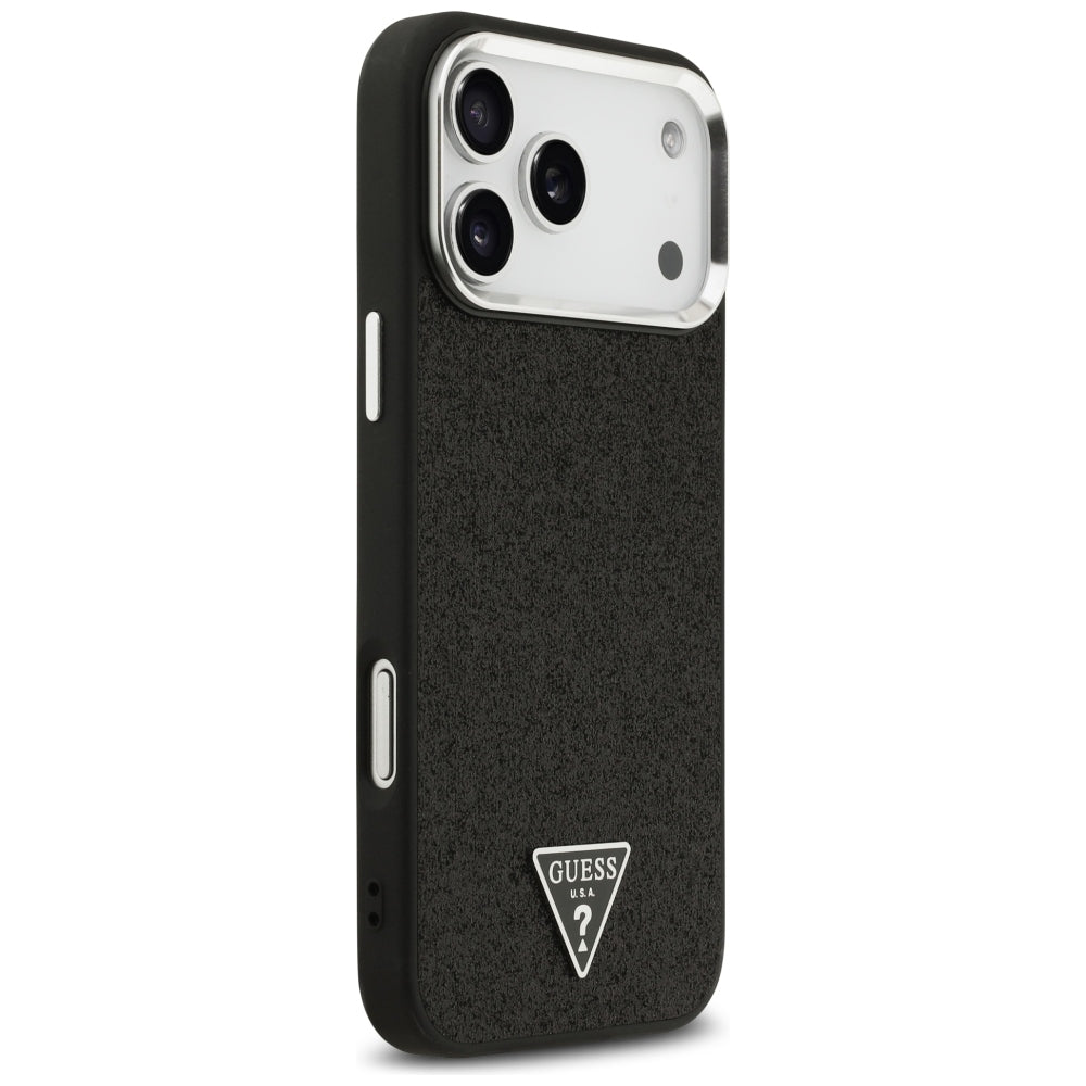 Guess Glitter Triangle Logo MagSafe Case for iPhone 17 Pro Max / 18 Pro Max - Black_3