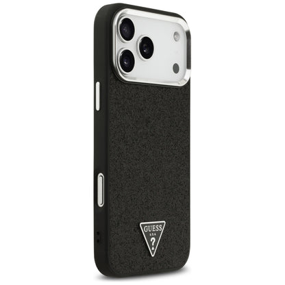 Guess Glitter Triangle Logo MagSafe Case for iPhone 17 Pro Max / 18 Pro Max - Black_3