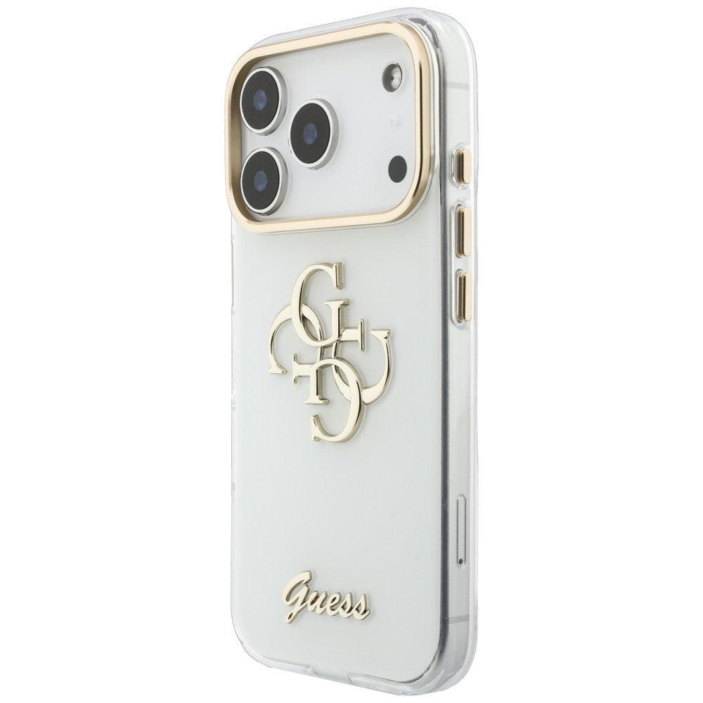 Guess IML 4G Script Metal Case for iPhone 17 Pro / 18 Pro - White_1