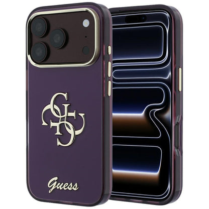 Guess IML 4G Script Metal case for iPhone 17 Pro / 18 Pro - burgundy_0