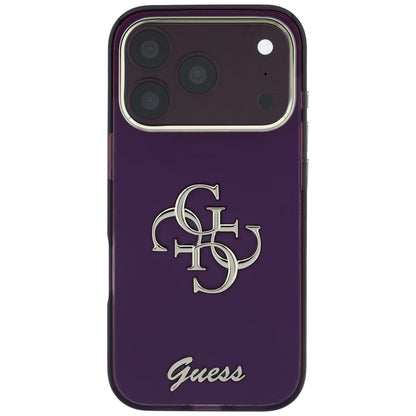 Guess IML 4G Script Metal case for iPhone 17 Pro / 18 Pro - burgundy_2