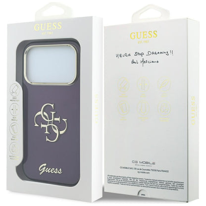 Guess IML 4G Script Metal case for iPhone 17 Pro / 18 Pro - burgundy_7