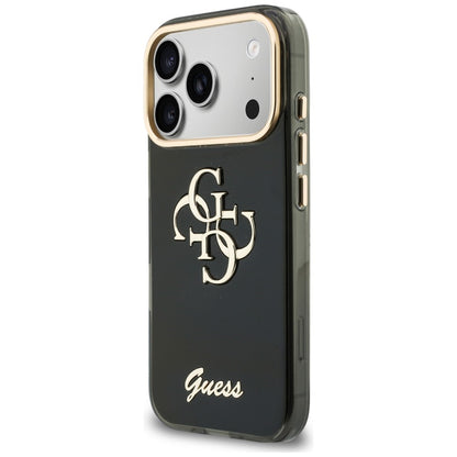 Guess IML 4G Script Metal Case for iPhone 17 Pro / 18 Pro - Black_1