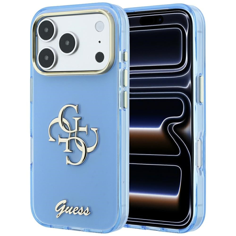 Guess IML 4G Script Metal Case for iPhone 17 Pro / 18 Pro - Light Blue_0