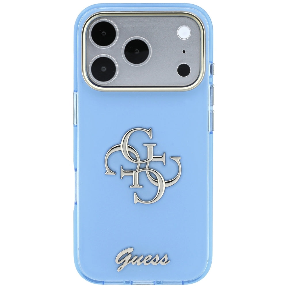 Guess IML 4G Script Metal Case for iPhone 17 Pro / 18 Pro - Light Blue_2