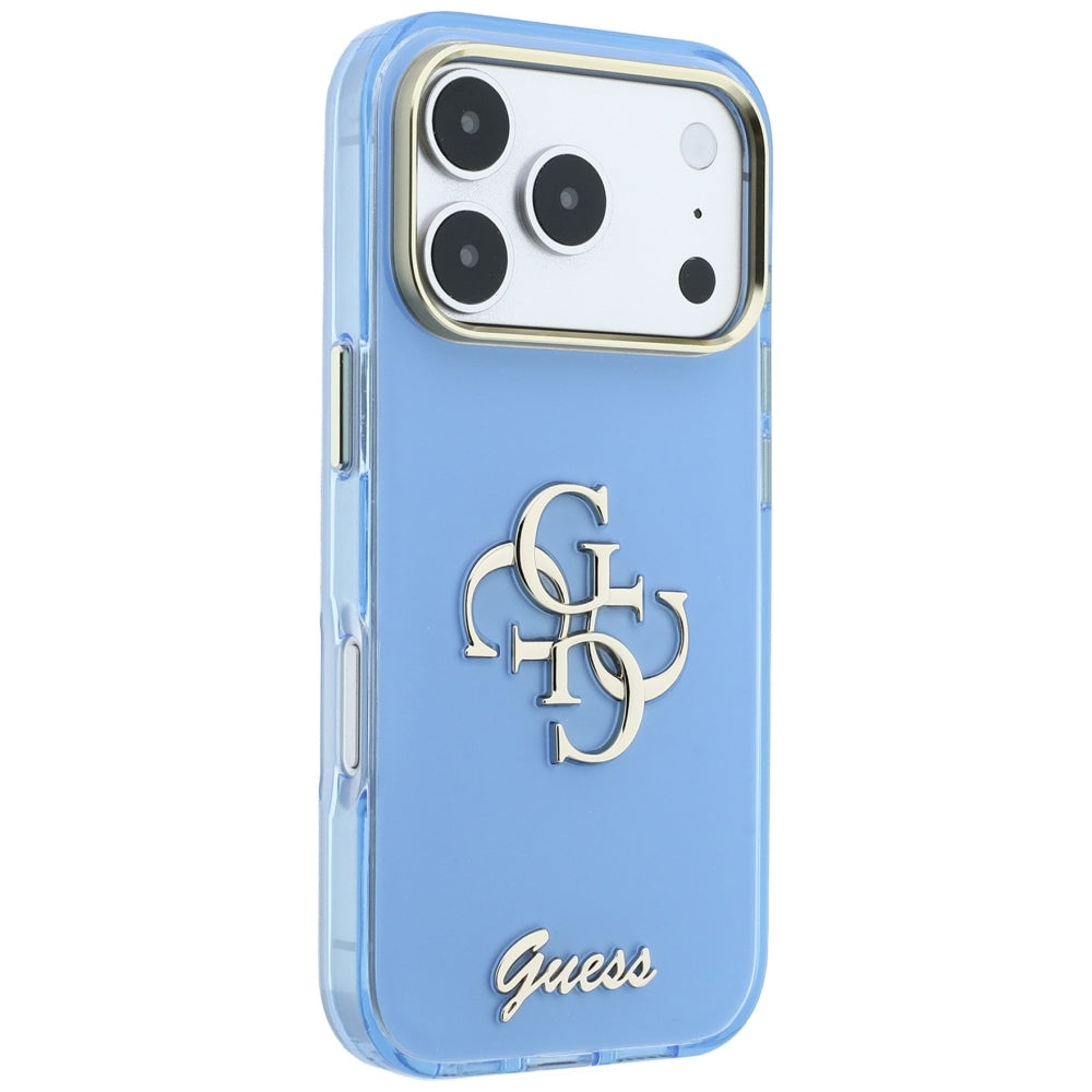 Guess IML 4G Script Metal Case for iPhone 17 Pro / 18 Pro - Light Blue_3
