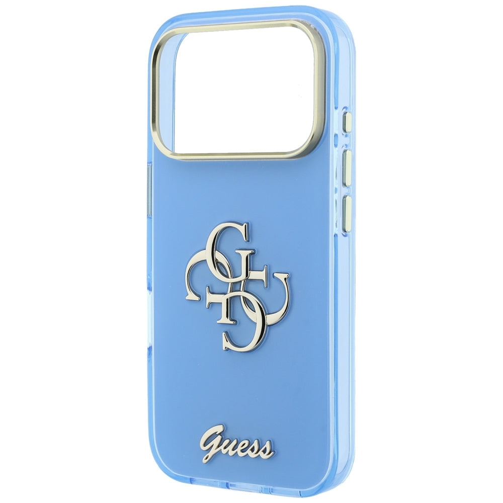 Guess IML 4G Script Metal Case for iPhone 17 Pro / 18 Pro - Light Blue_5