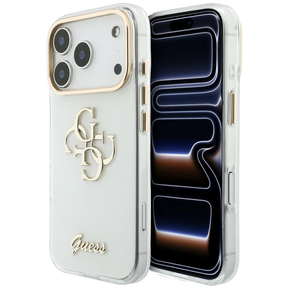Guess IML 4G Script Metal Case for iPhone 17 Pro Max / 18 Pro Max - White_0