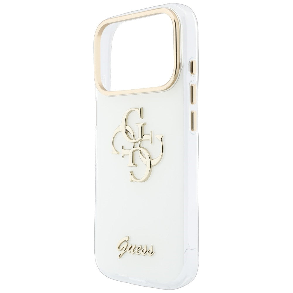 Guess IML 4G Script Metal Case for iPhone 17 Pro Max / 18 Pro Max - White_5