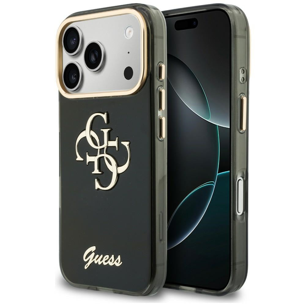 Guess IML 4G Script Metal Case for iPhone 17 Pro Max / 18 Pro Max - Black_0