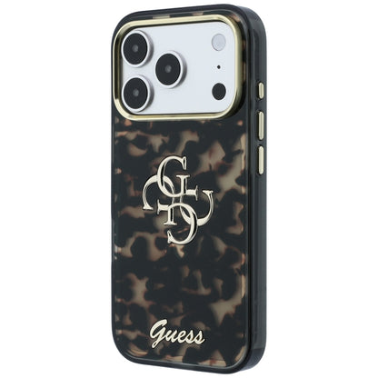 Guess IML 4G Script Metal Case for iPhone 17 Pro Max / 18 Pro Max - Black and Brown_1