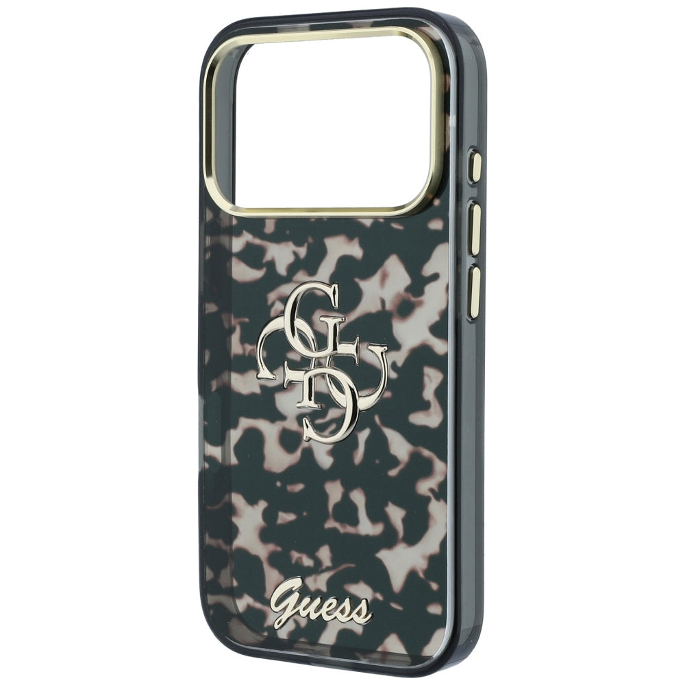 Guess IML 4G Script Metal Case for iPhone 17 Pro Max / 18 Pro Max - Black and Brown_5